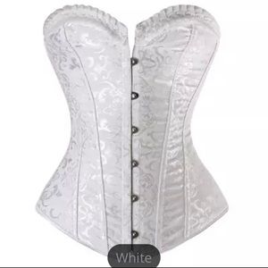 White  Steel Boned Waist Trainer Corsets